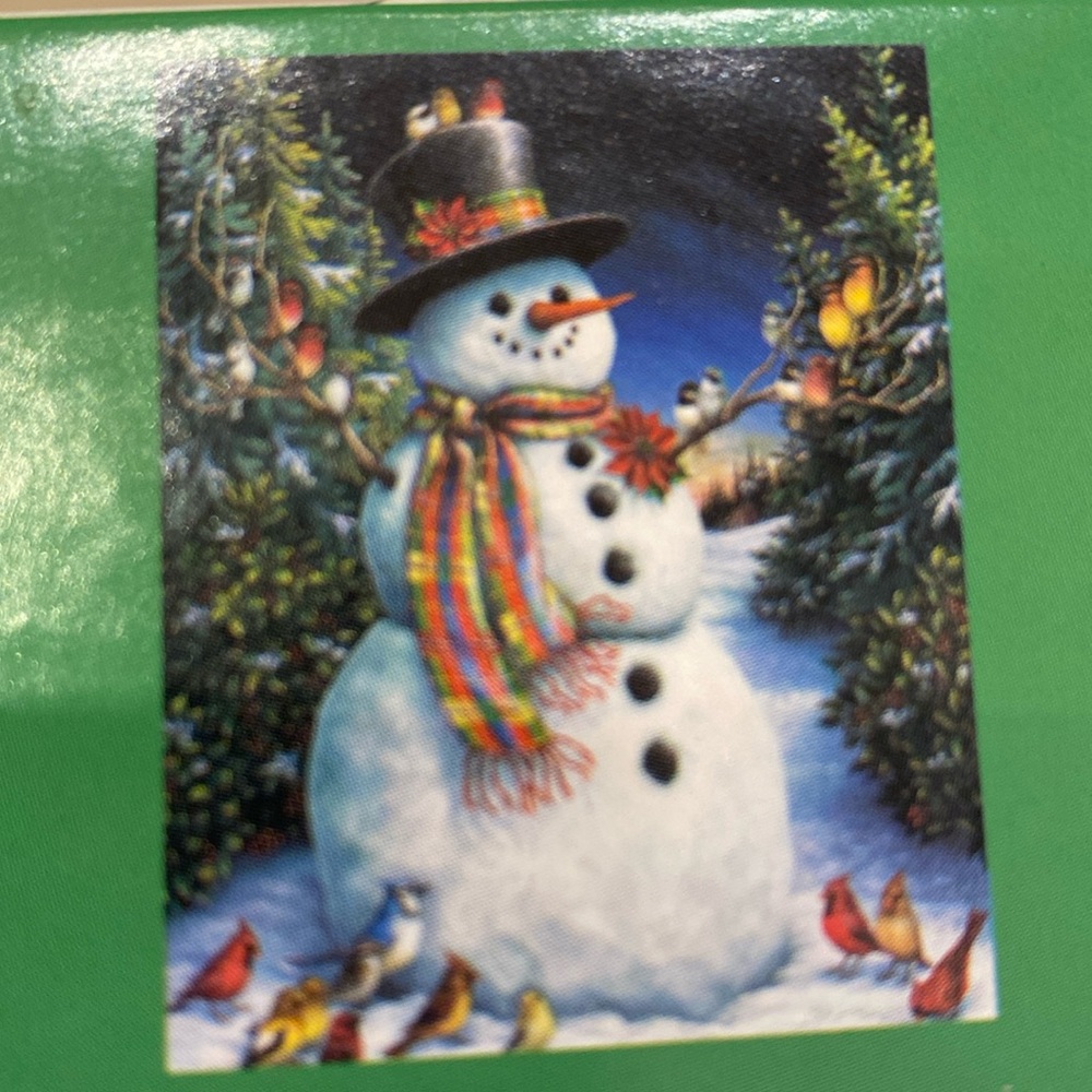 Springbok 1000 Piece Snowman Puzzle.  24” x 30”.  Titled Feathered Friends 2004.